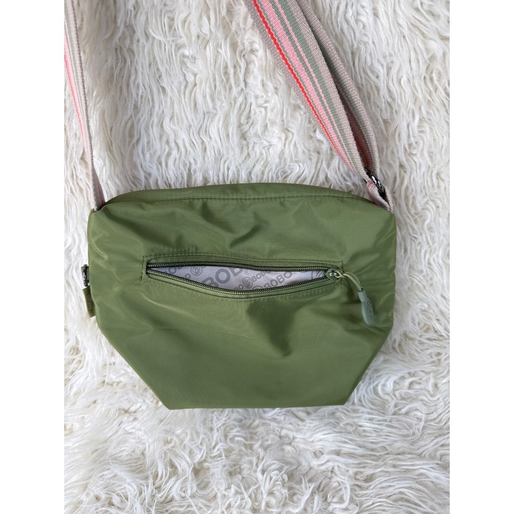 BOBO Olive Green Nylon Crossbody Bag Unisex Adjustable Strap Messenger Travel - Picture 9 of 14